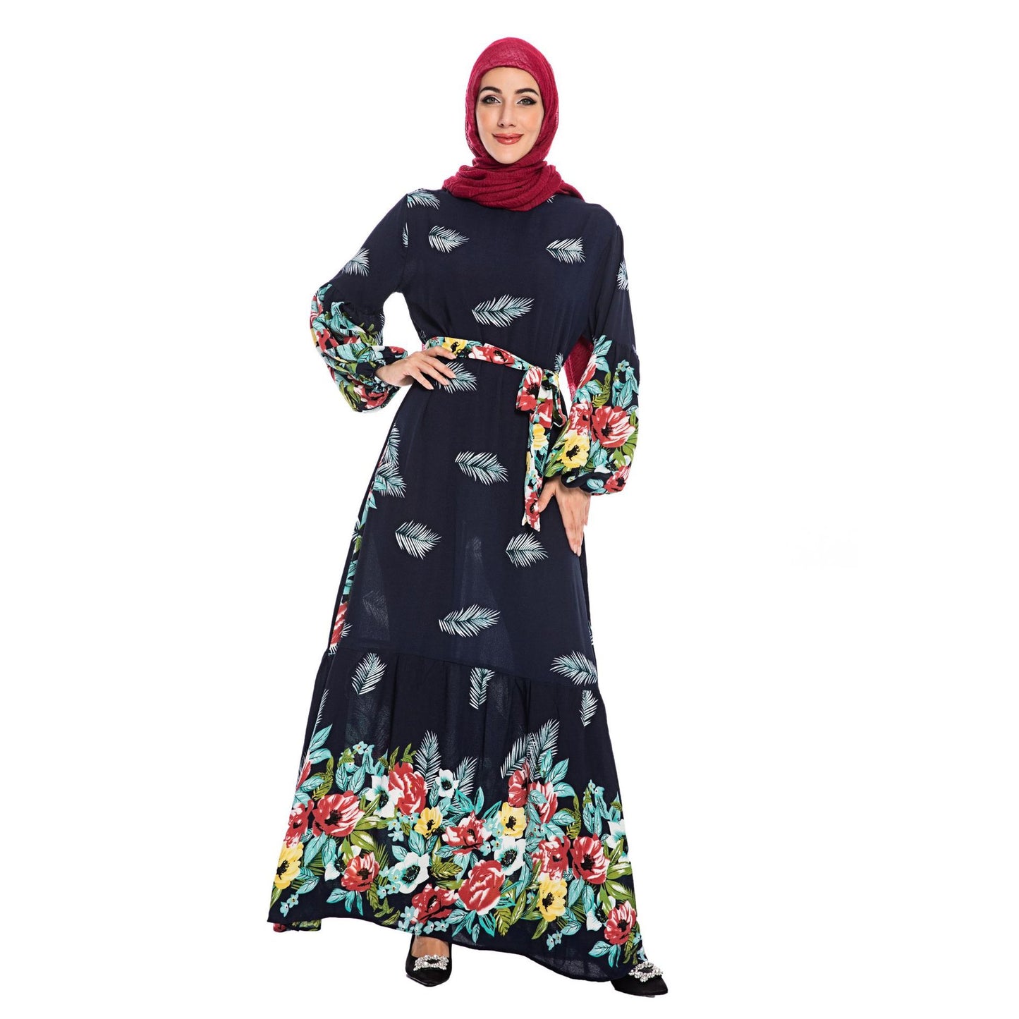 European And American Large Swing Loose Print Dress