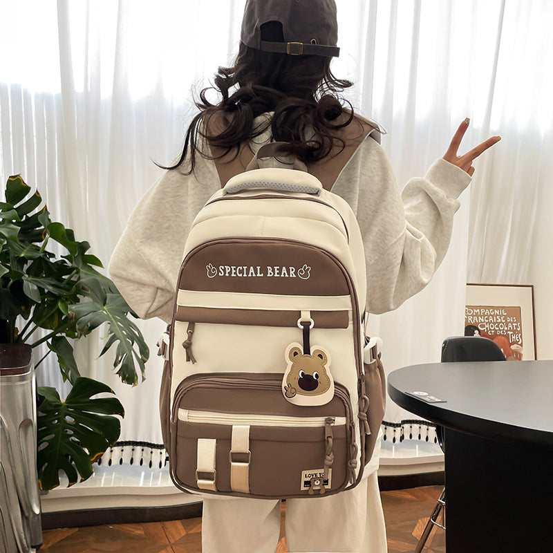 Student Large Capacity Schoolbag Portable Burden Alleviation Backpack
