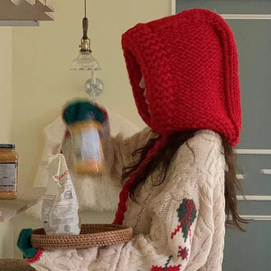 Christmas New Year Atmosphere Red Knitted Hat