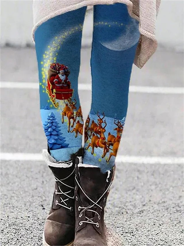 Jule-leggings til kvinder, europæisk og amerikansk, elastiske