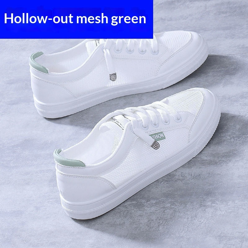 Womens Versatile White Flat Sneakers