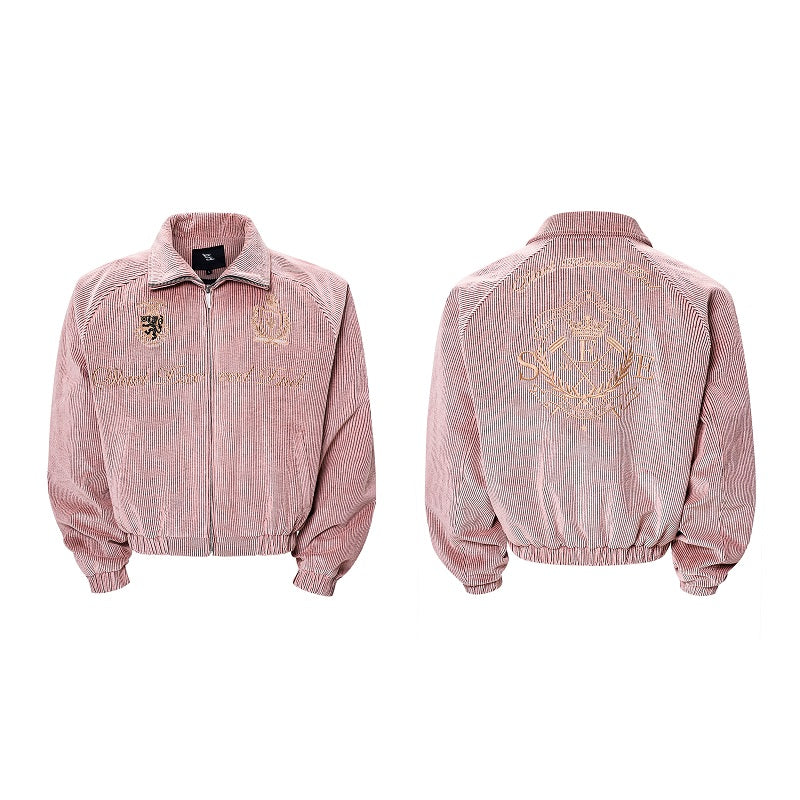 Men's Autumn And Winter Noble Embroidered Badge Men's Stand Collar Jacket