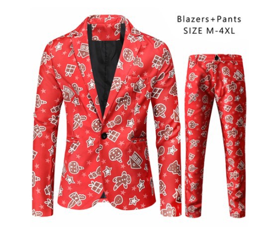 Men's Leisure Suit 3D Santa Claus Printing