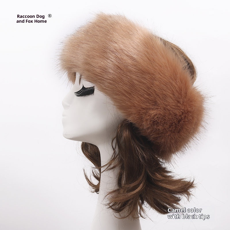Elastic Faux Fur Fox Fur Headband For Women