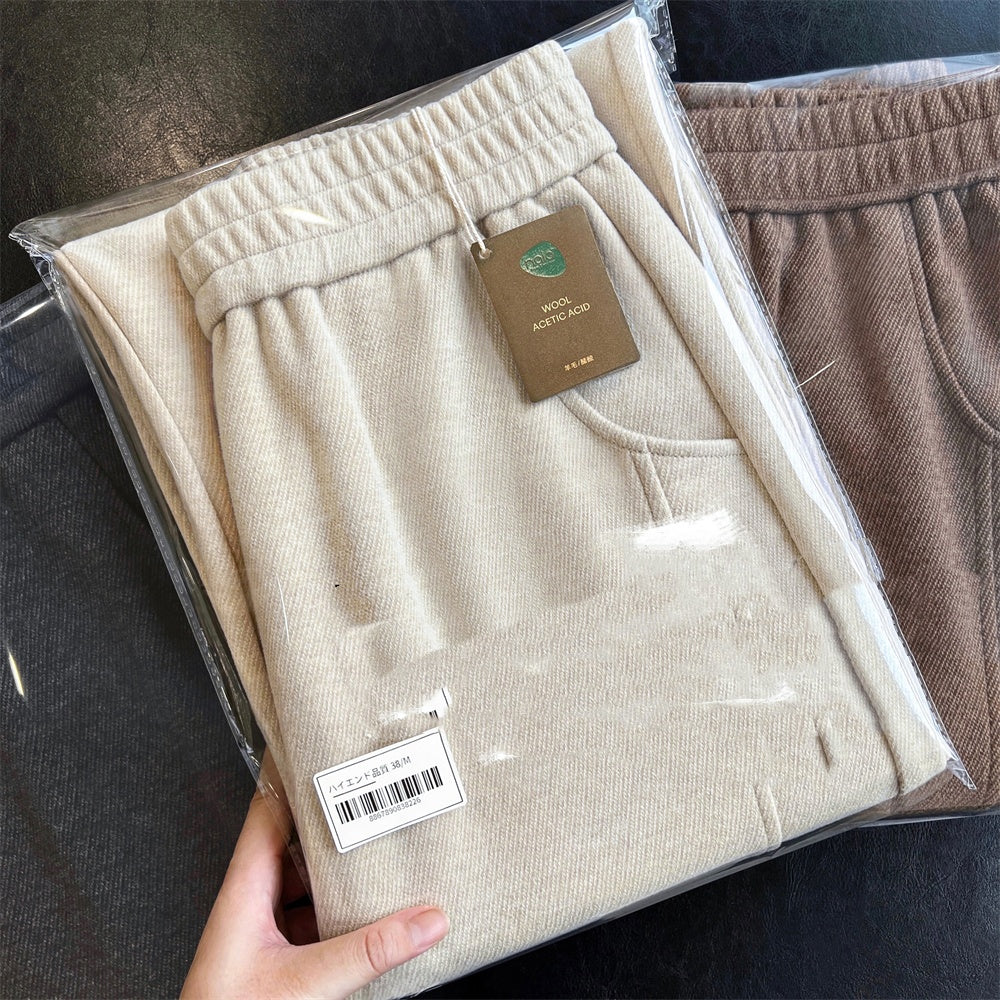 Thickened Acetate Wool Casual Slimming Woolen Wide-leg Pants