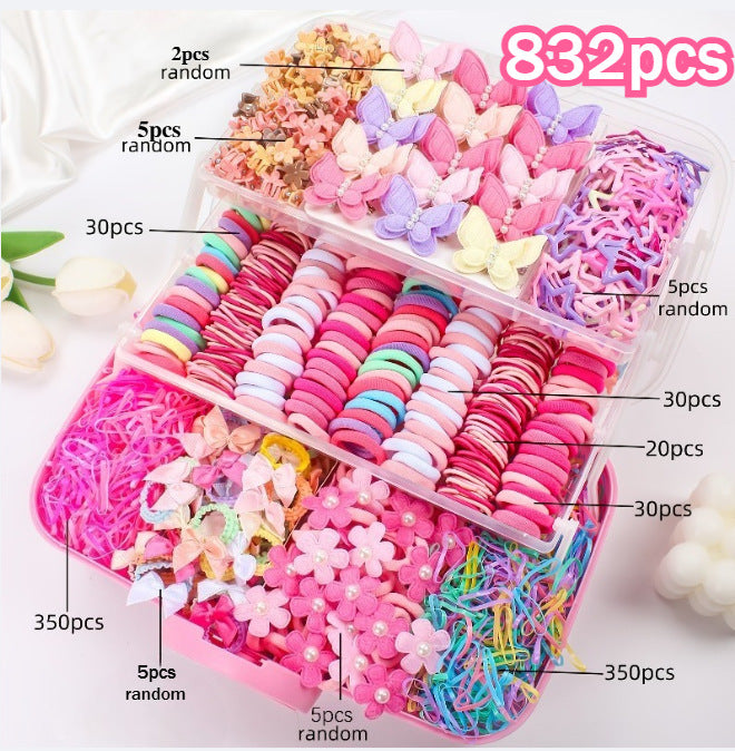 Children's Hair Ring Hairpin And Headdress Set In A Box