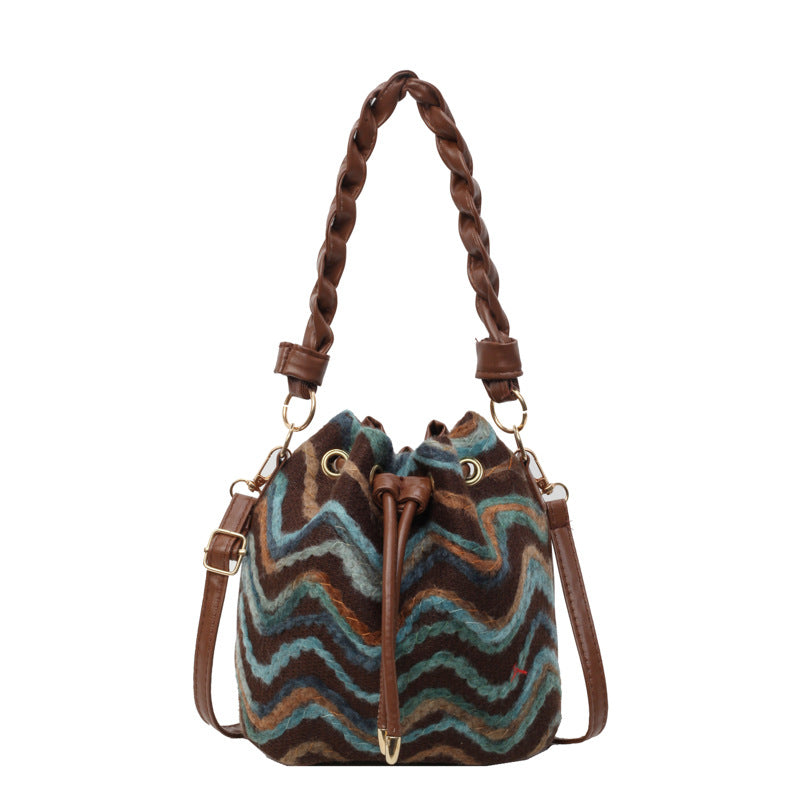 Corrugated High-grade Shoulder Bag Fashion All-matching