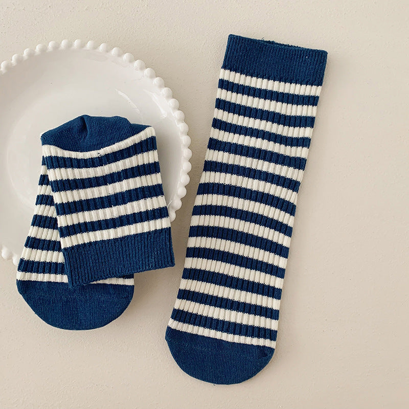 Mid-calf Socks In Colourful Japanese College Style Cotton
