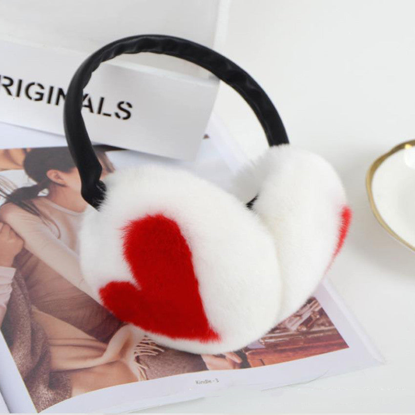 Women's Winter Simple Warm Rex Rabbit Fur Earmuffs