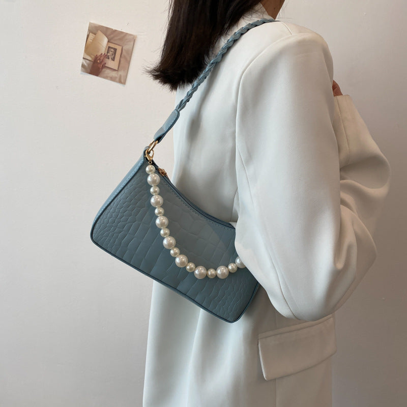 French Retro Pearl Armpit Bag, French Stick Bag
