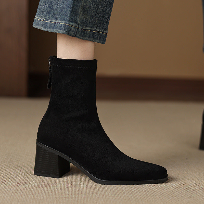 Womens Stylish And Elegant Suede Skinny Boots