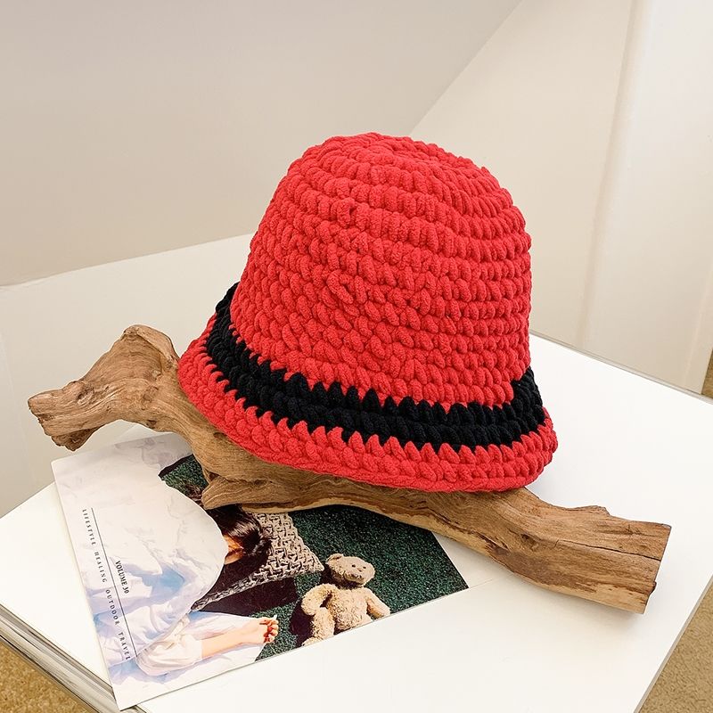 Women's Thick Wool All-match Large Head Circumference Sunshade Bucket Hat