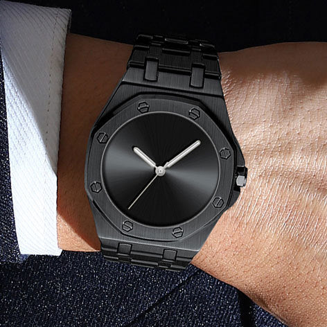 Simple  Smooth-surface  Octagonal   Waterproof Quartz Mens Watch