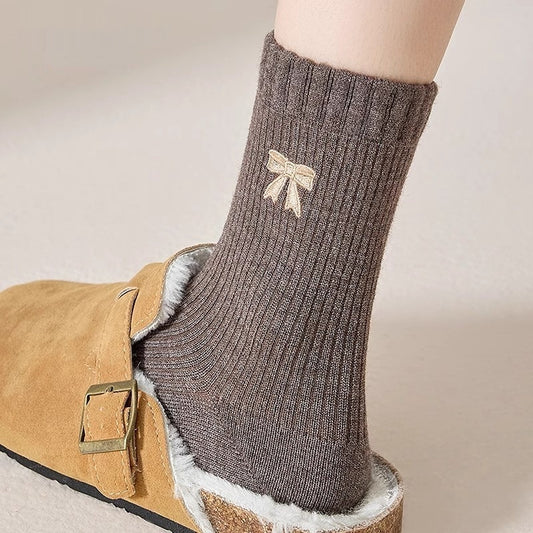 Fashion Personalized Mid-calf Length Bowknot Socks For Women