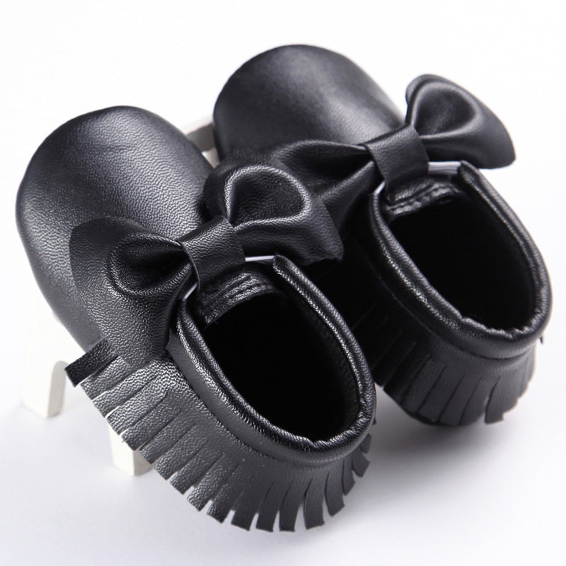 Spring And Autumn New 0-1 Years Old Boys And Girls Baby Shoes Tassel Pu Bottom Non-slip Casual Baby Shoes