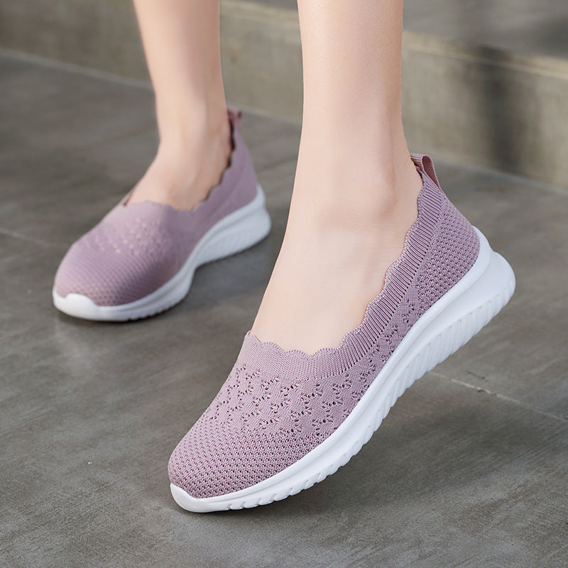 Casual Flyknit Mesh Soft Bottom Lightweight Women's Shoes