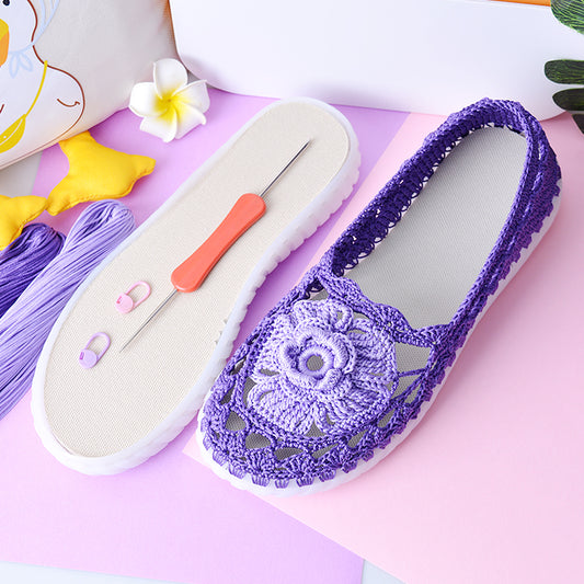Handwoven Hollow Thread Crystal Sole Bean Shoe Material Bag