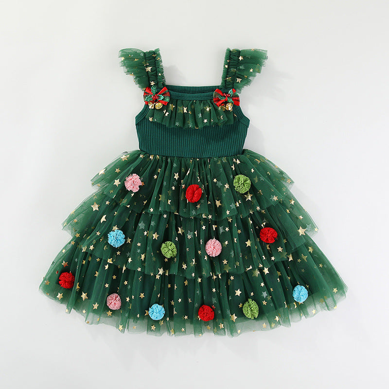 Christmas Holiday Dress Girl Christmas Dress Mesh Skirt Christmas Skirt