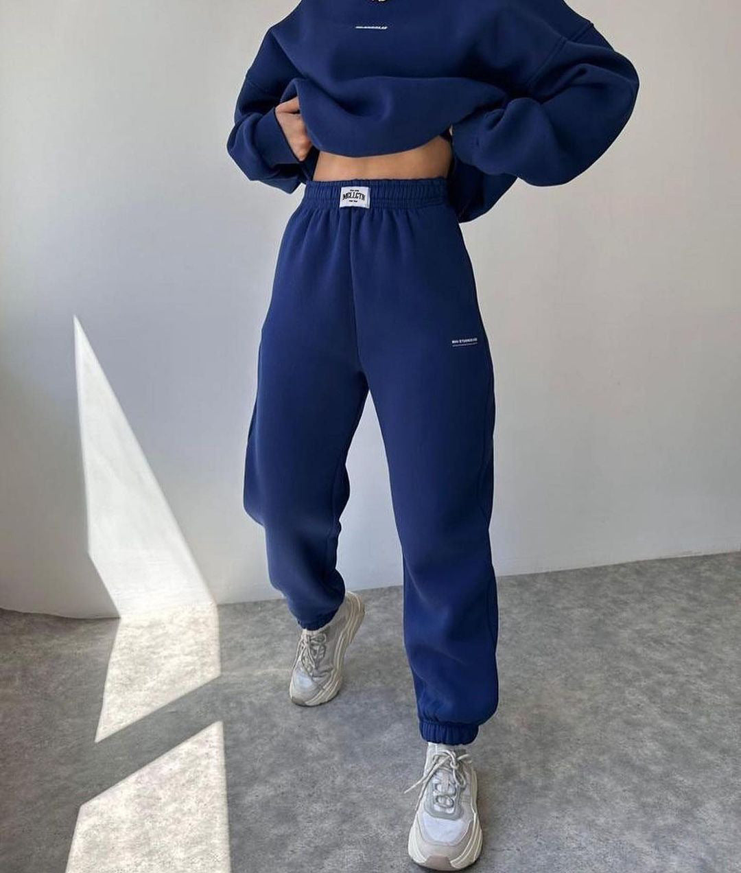 Fashion Casual Round Neck Sweatshirt Pants Set