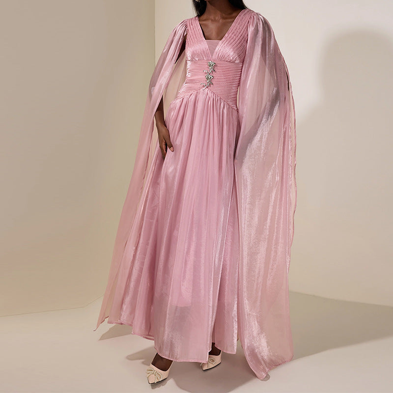 Women's Patchwork Chiffon French-style Long Dress
