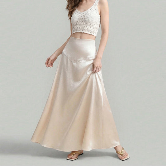 Women's Elegant Satin Loose Straight Skirt