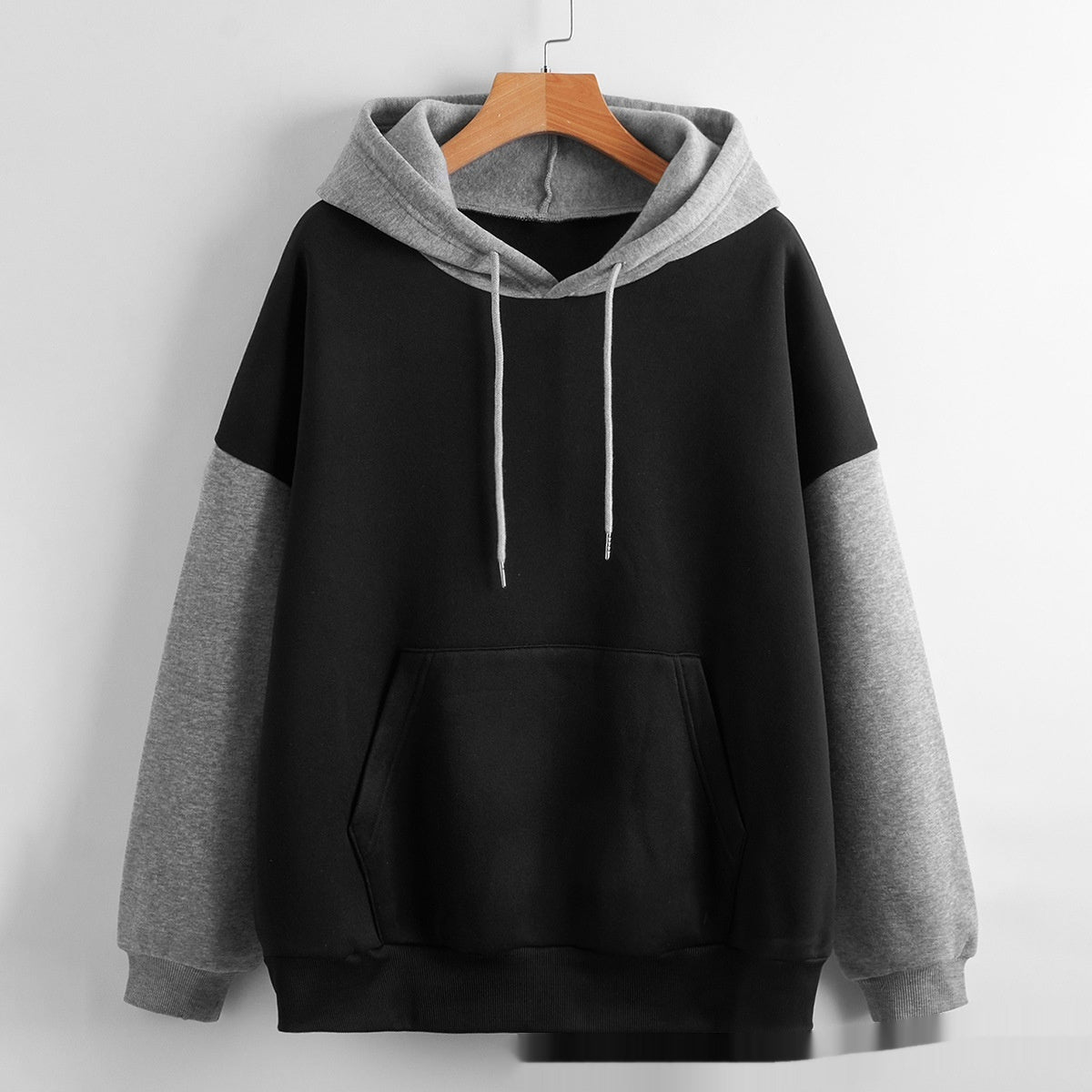 Women's Hooded Spring And Autumn All-match Coat Casual Loose Patchwork Top Fashion