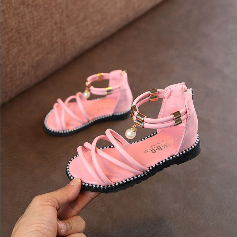 Pigesandaler, Westernstil, Romerske børnesko, Bløde såler, Netto røde prinsesser, Små piger, Babysandaler