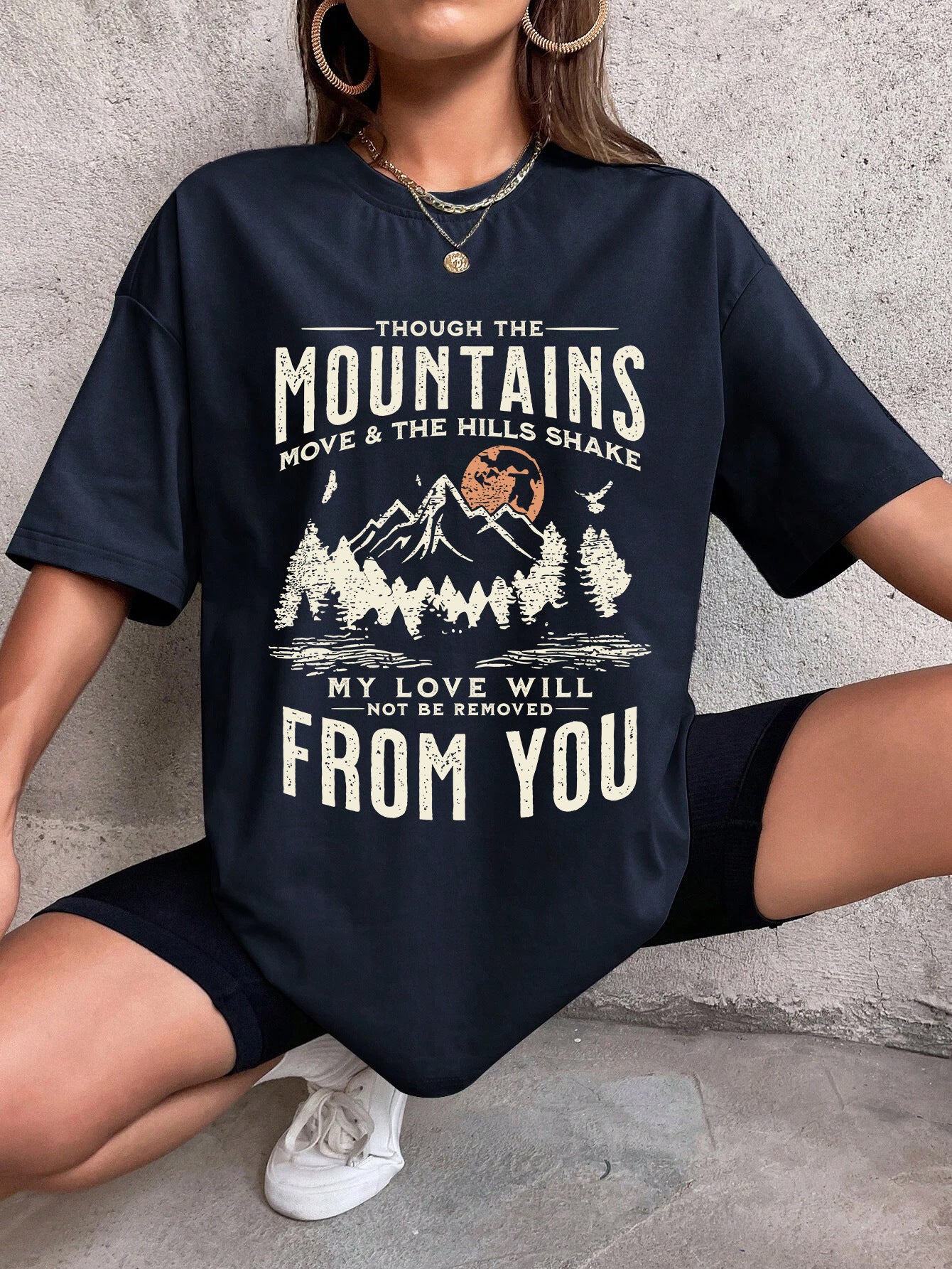 Women's Cotton T-shirt Sunset Print