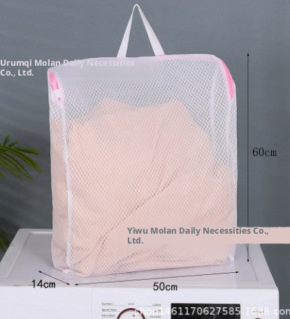 Portable laundry bag-medium-pink-polyester-1 piece
