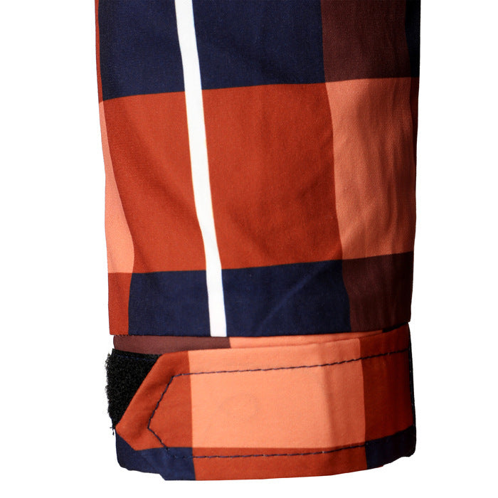 Loose Plus Size Windbreaker Couple Hooded Plaid Coat