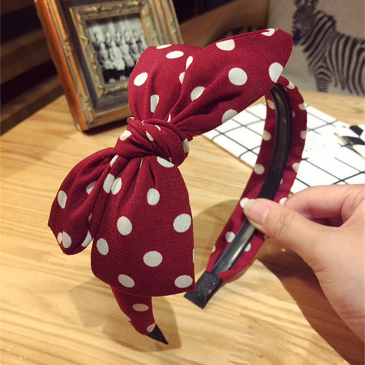 All-match Fabric Plaid Big Bow With Teeth Headband
