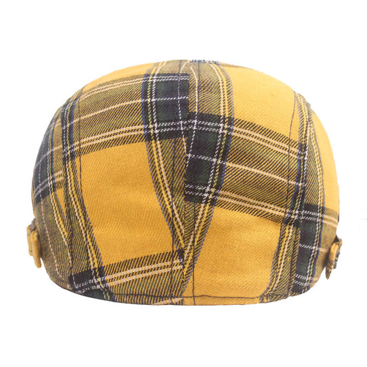 Men's And Women's Literary And Artistic Simple Plaid Sun Hat
