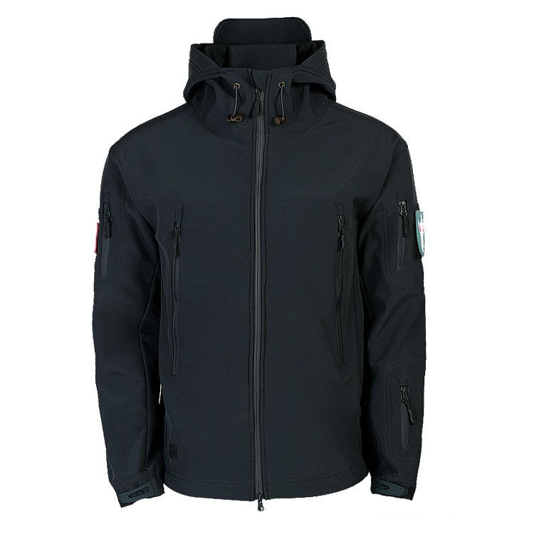 Thin Section Sharkskin Sports Soft Shell Waterproof Three-in-one Men's Warm Rushing Jacket