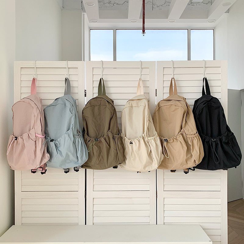 Korean Style Large Capacity Nylon Backpack Girls Ins Lightweight Leisure Commute Simple