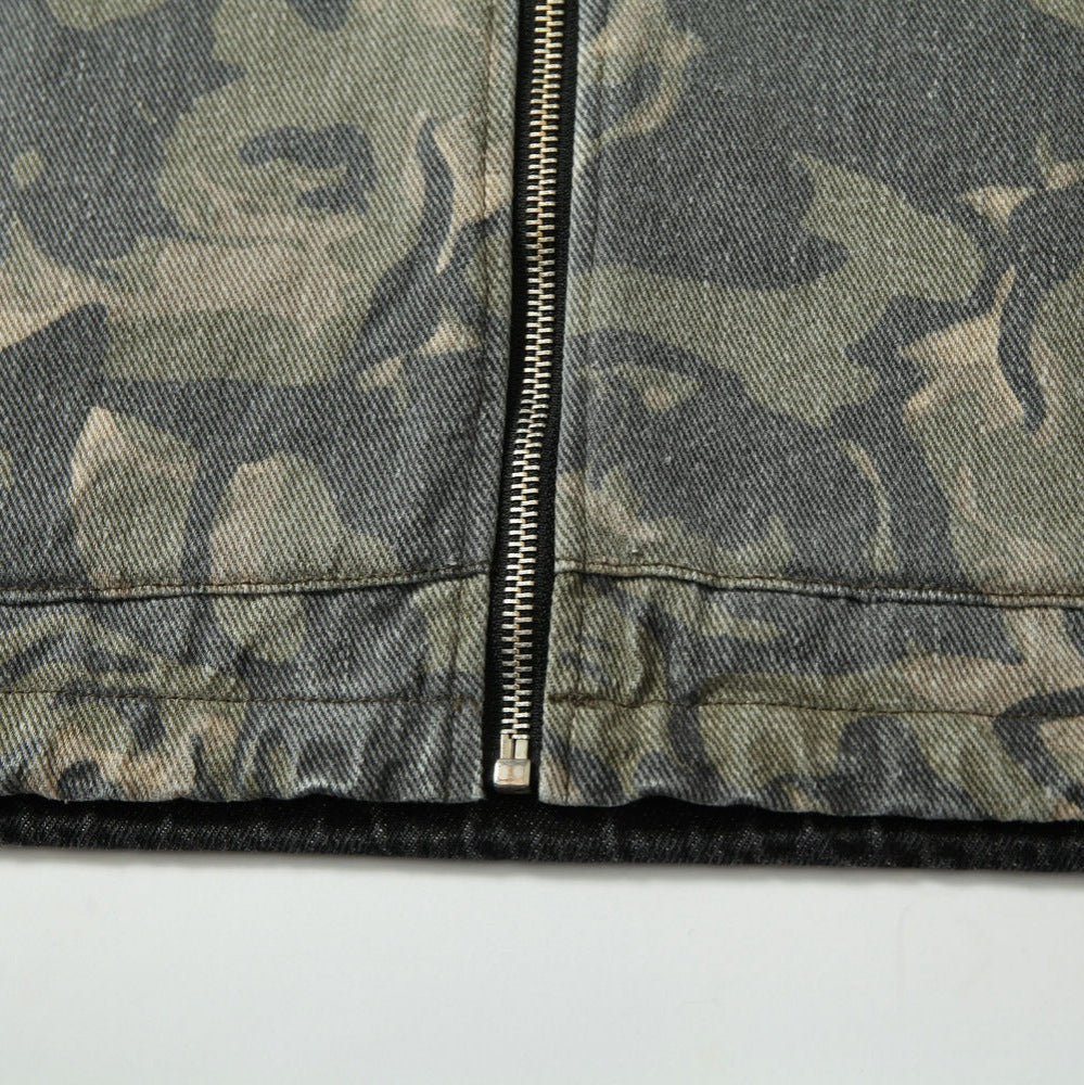 Retro Patchwork-sense Graffiti Camouflage Jacket Coat