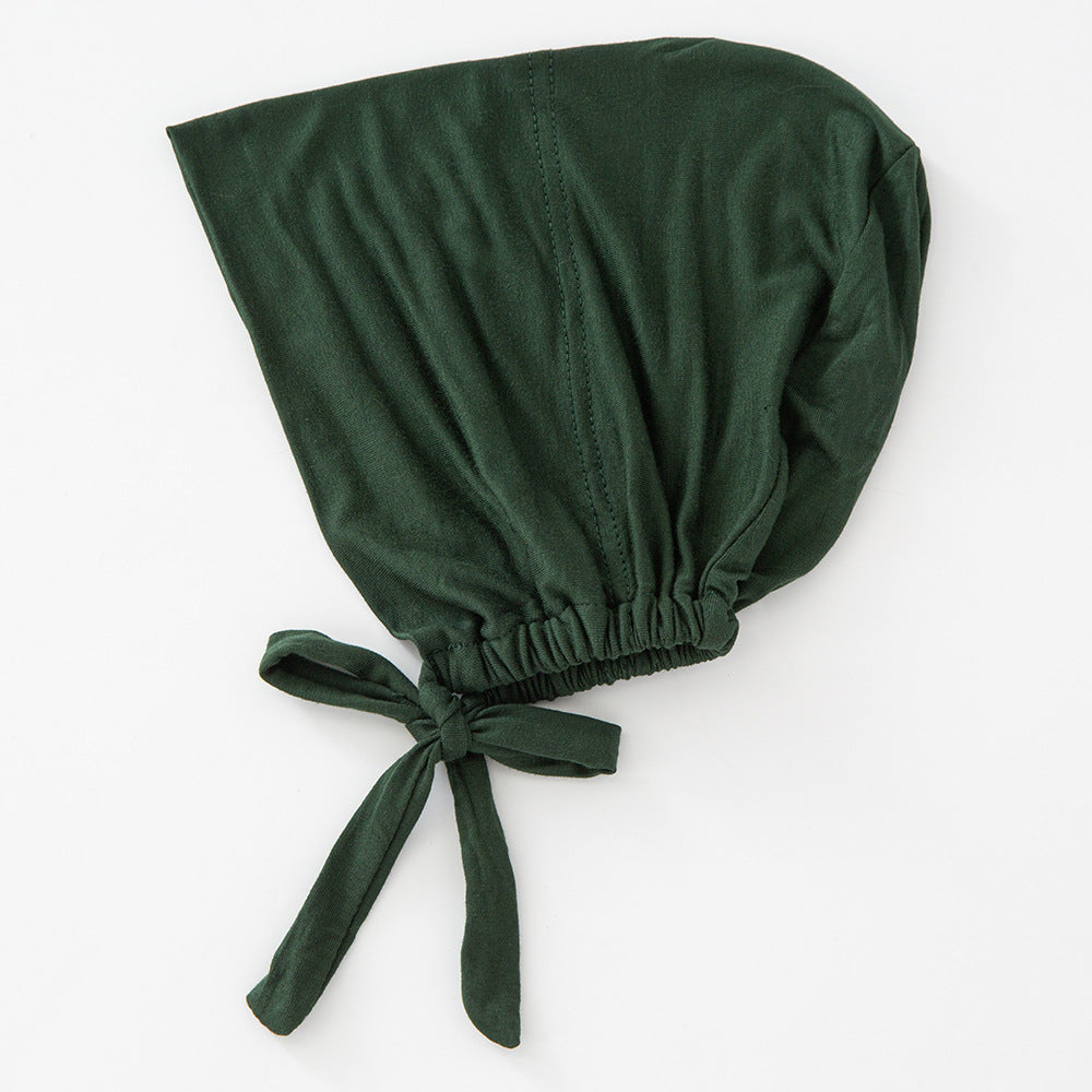 Women's Fashion Solid Color Lace-up Bottoming Hood