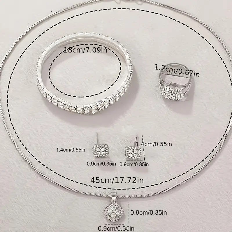 Dame Diamant Mode Romersk Quartz Ur Femsæts