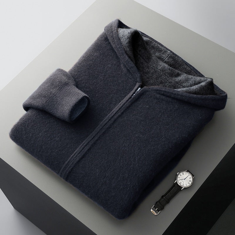 New Color-block Design Knitted Men's Jacket