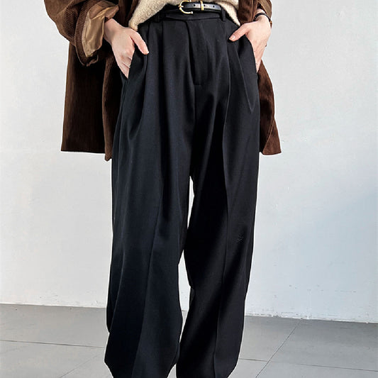 Spring And Autumn New Commuter Loose Drooping Wide-leg Pants
