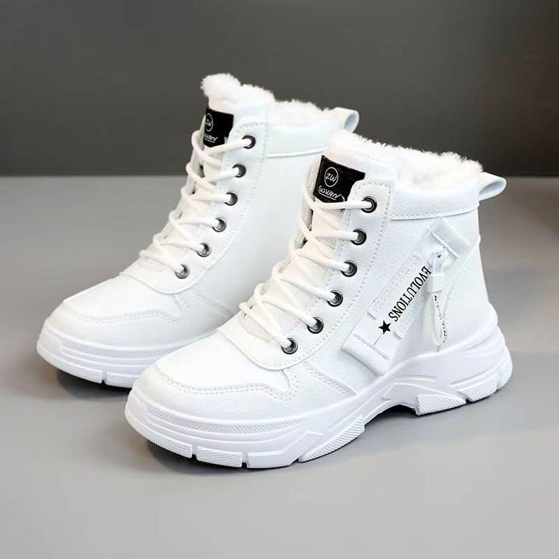 Womens Fleece-lined Insulated Waterproof And Non-slip Cotton Shoes