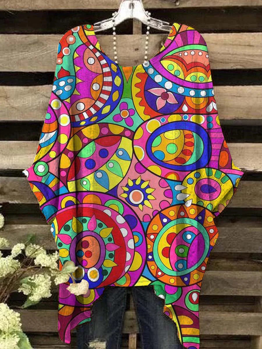 Animal Loose Casual Irregular Pattern Print Pullover T-shirt