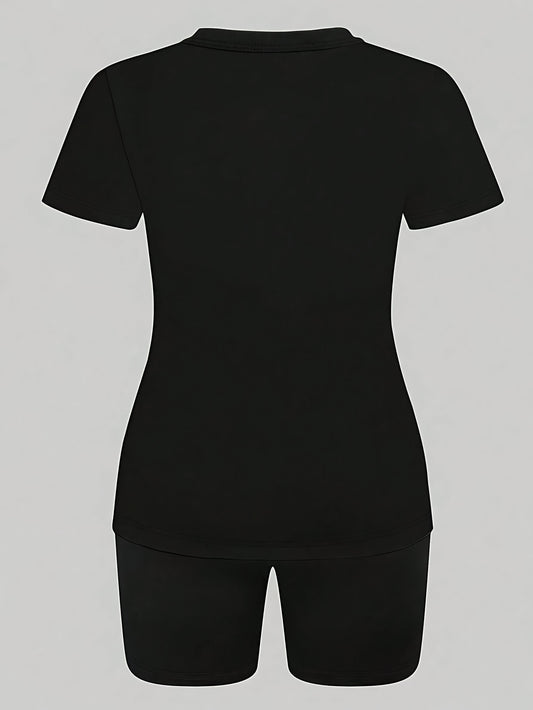Printet T-shirt med Drop Shoulder og Grafisk Tryk til Kvinder