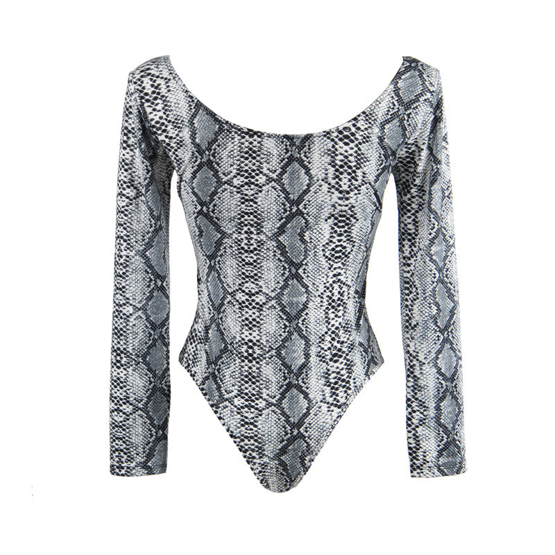 Fashion Pattern Snake Print Women's Bodysuit