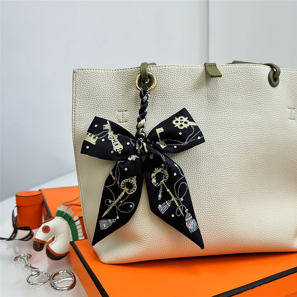 Women's Polyester Bag Decorative Scarf Pendant