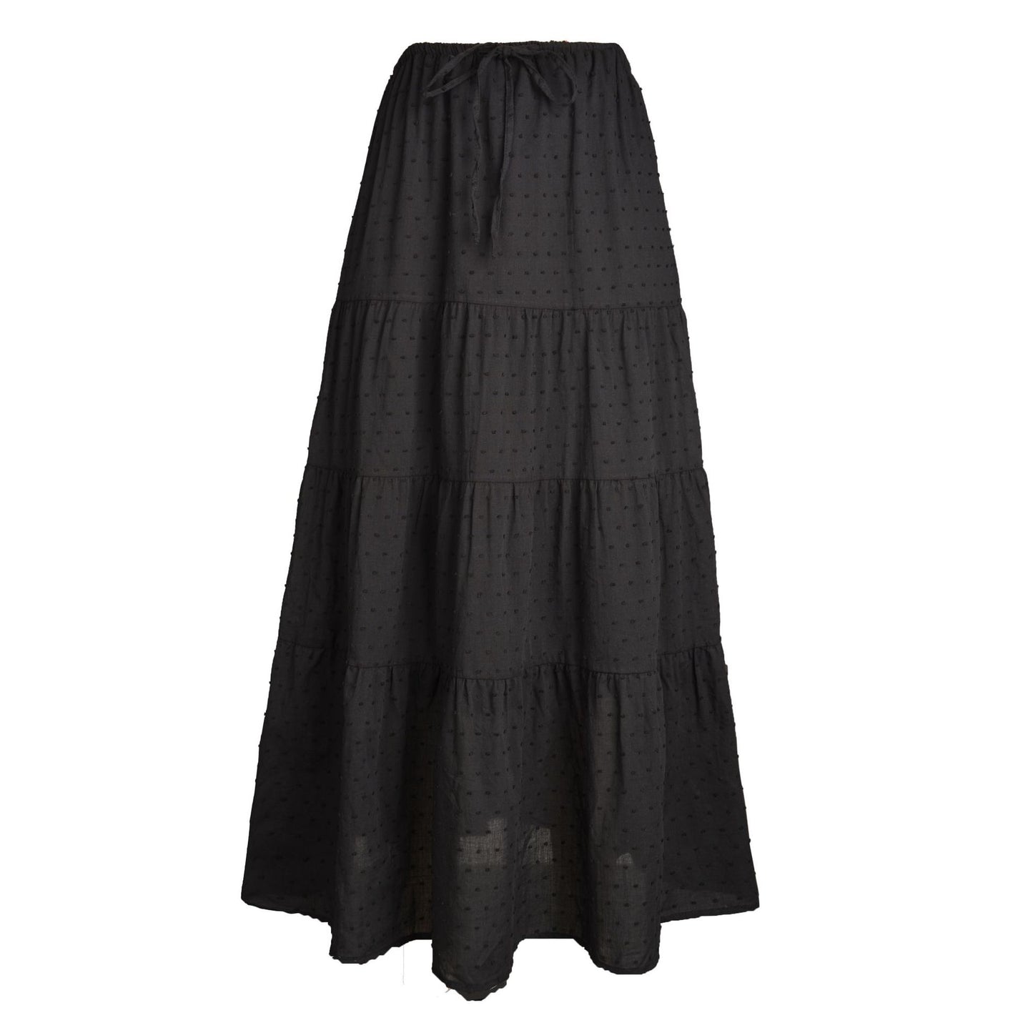 High-waist Elastic Midi Skirt With Four Panels