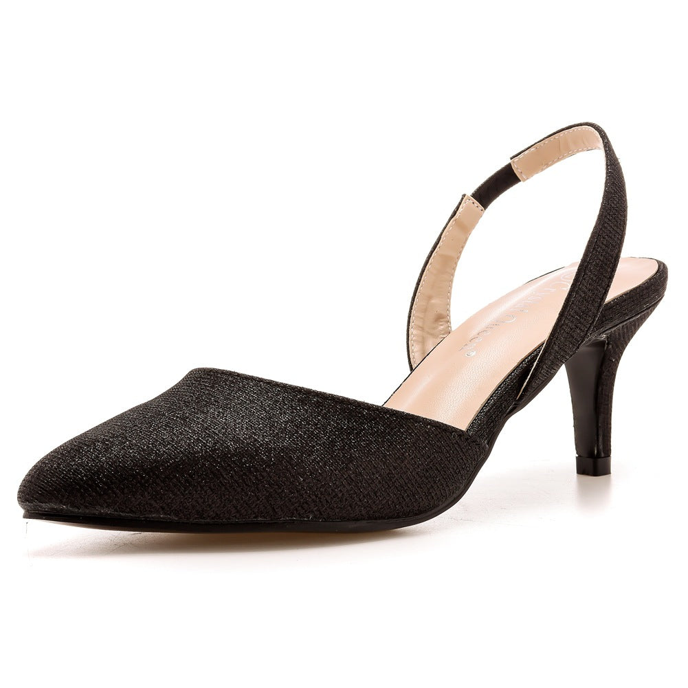 Low-cut Pointed-toe Color-changing Cloth Plus Size Sandals  6cm