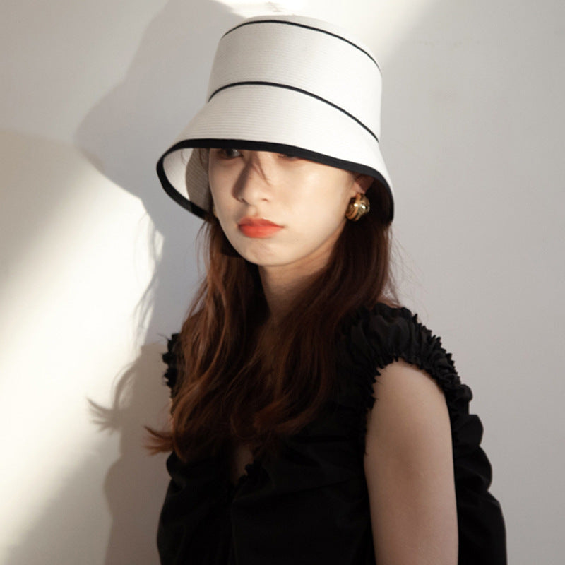 French Hepburn Style Summer Large Brim Straw Hat