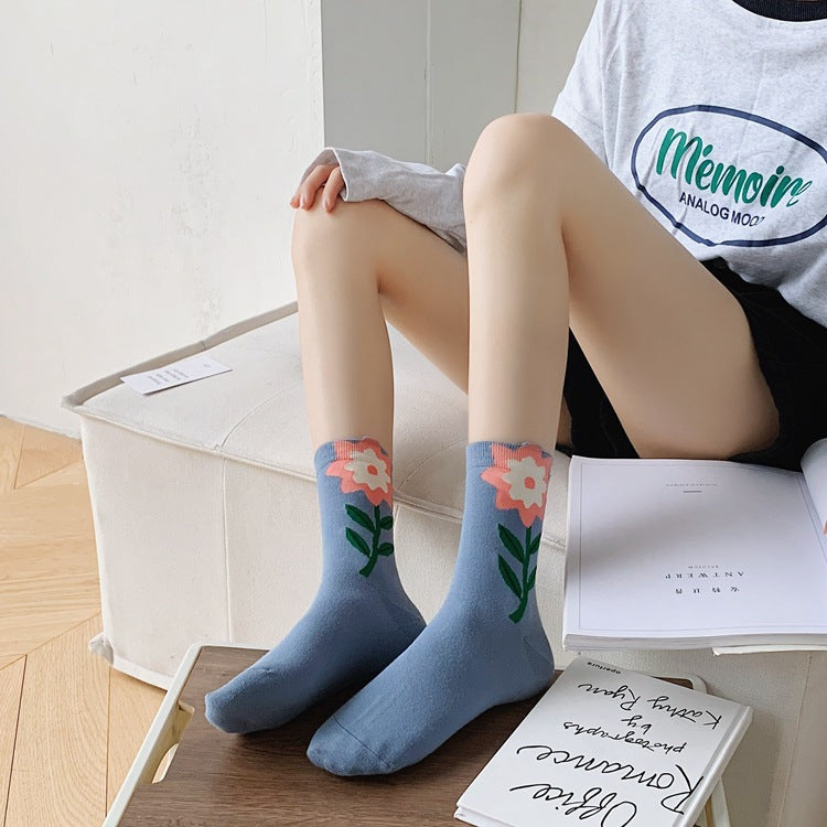 Dadongmen All-match Tulip Pile Socks Cute Stockings