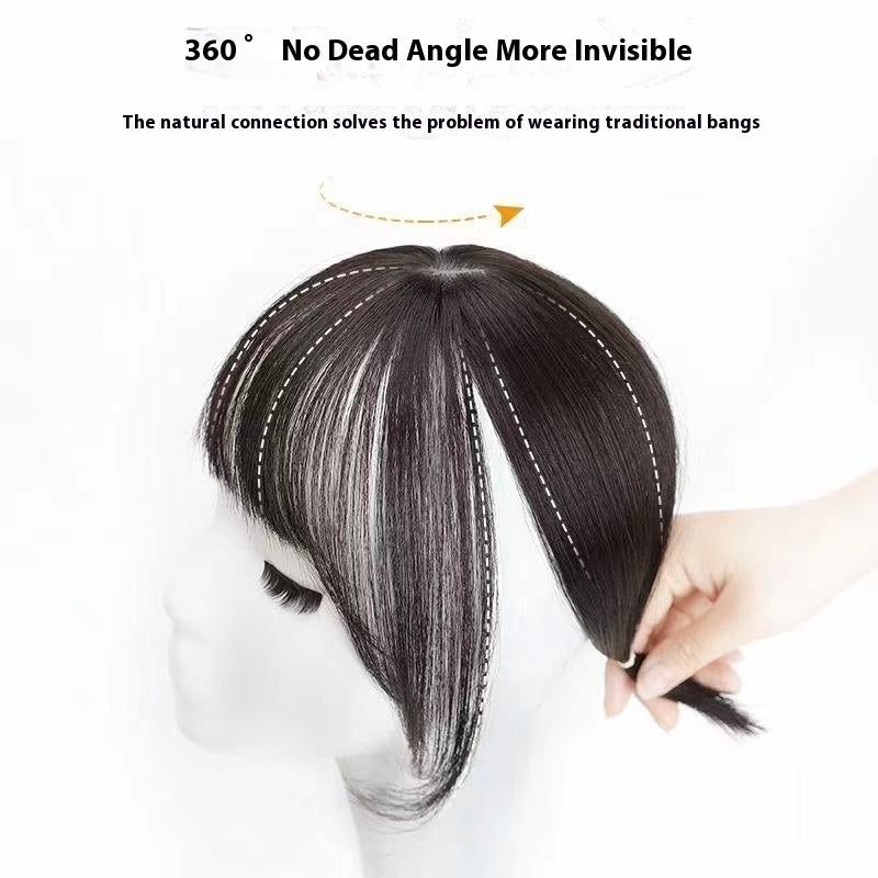 3d French Air Bangs Wig Set Female Head Seamless