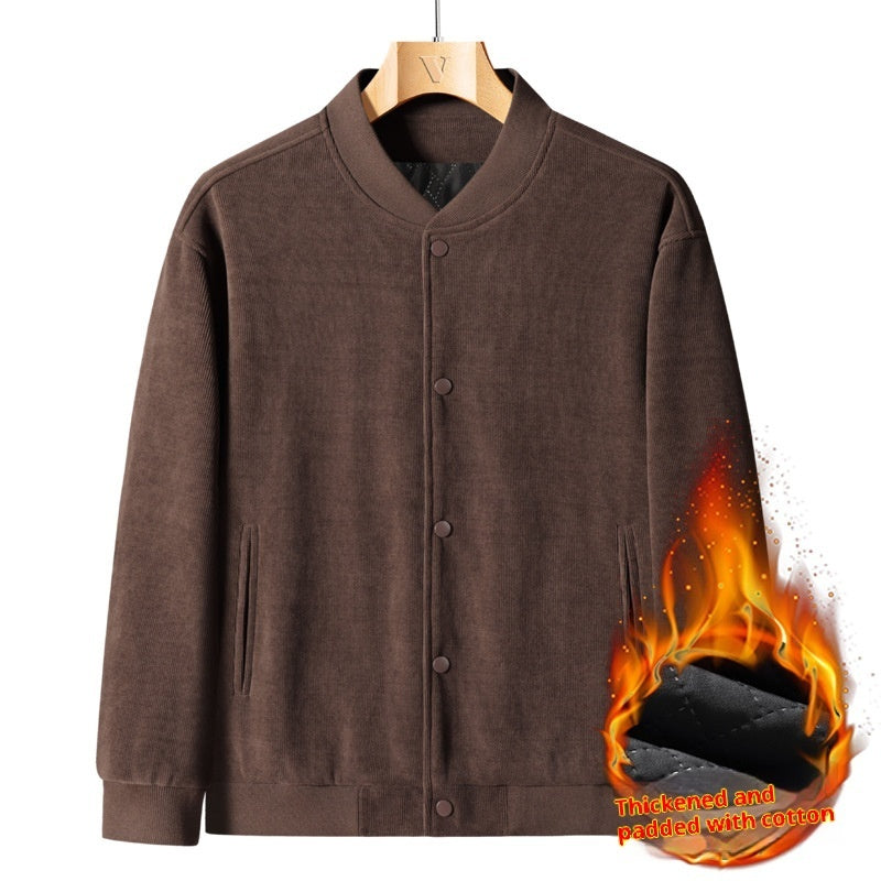 Versatile Solid Color Couple Baseball Jersey For Winter